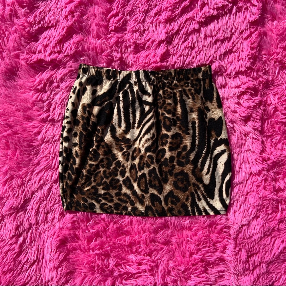 cheetah print mini skirt